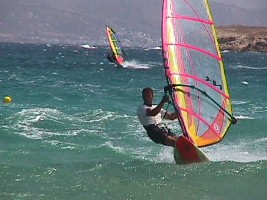 windsurfing in Paros,
