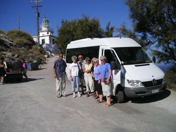 Santorini tour bus
