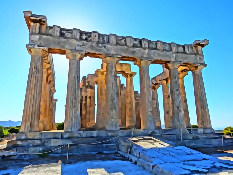 Aegina Painting Temple of Aphaea