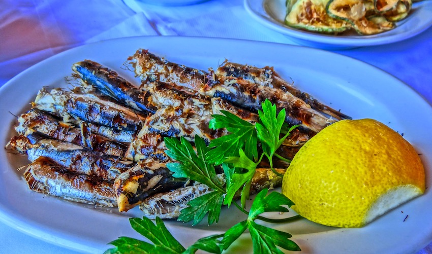 Grilled sardines