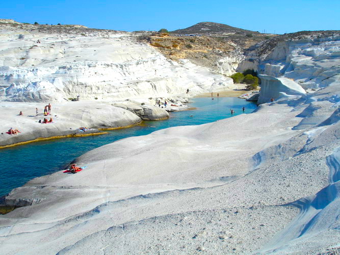 Milos, Greece: Rock formations at Sarokiniko