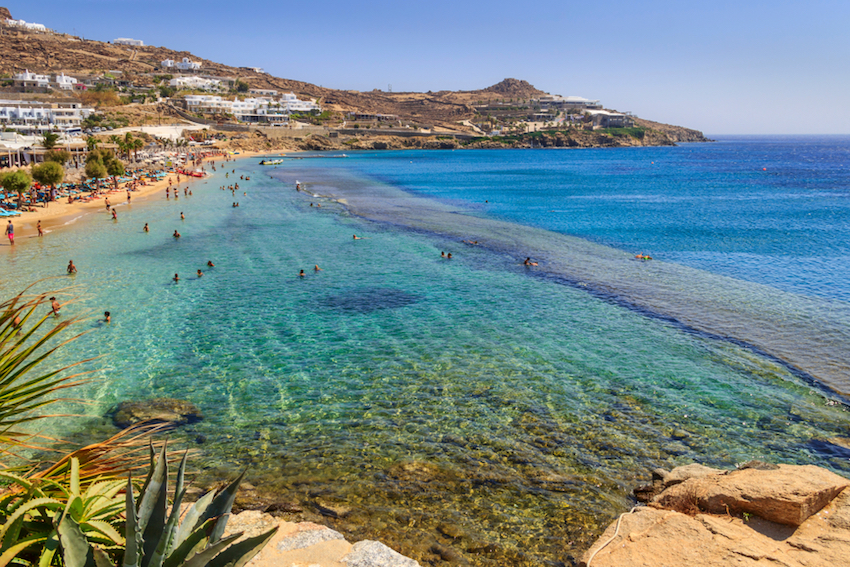 paradise beach mykonos greece