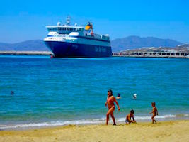 Mykonos town beach