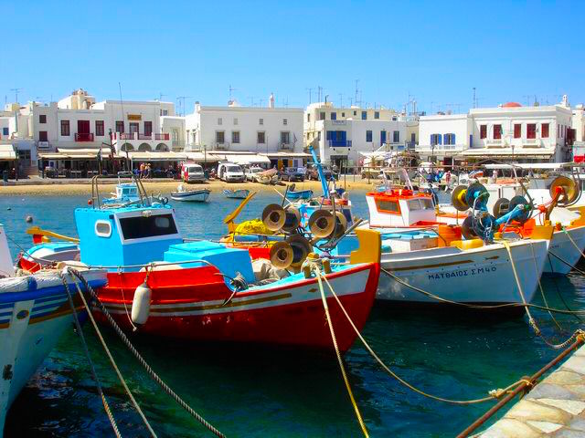 Fishing boats in Mykonos