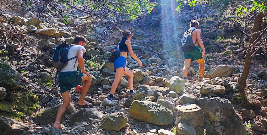 Hikers in Naxos