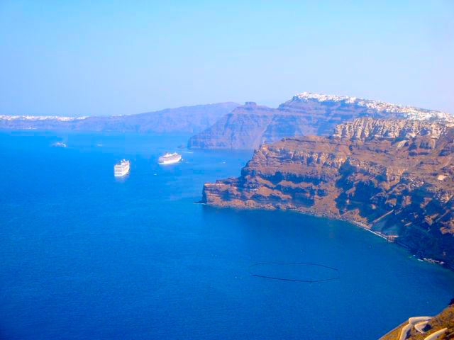 Fira from Akrotiri