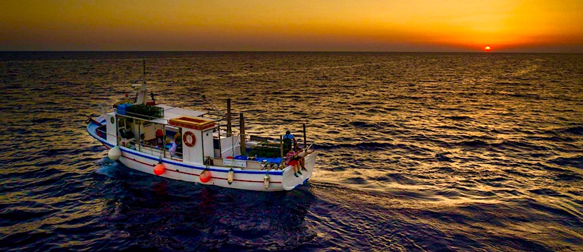 Santorini fishing boat