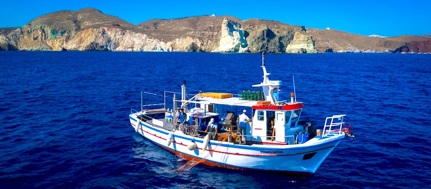 Santorini fishing boat