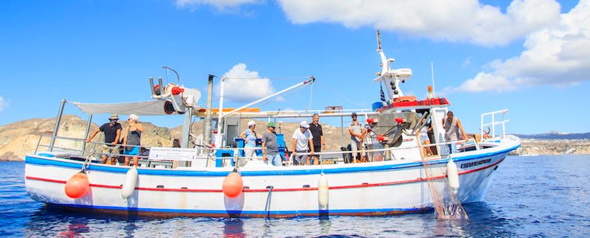 Santorini fishing boat