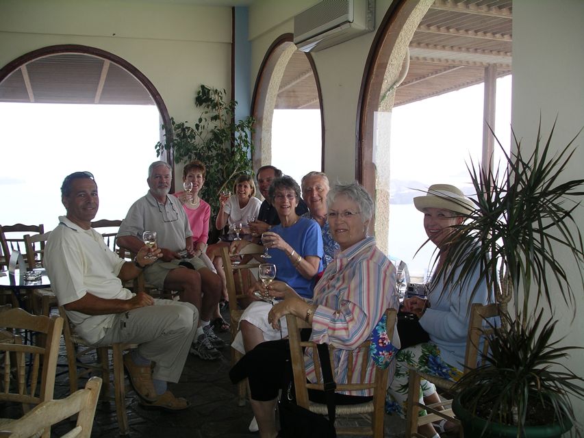 Dimitris and happy Santorini tour customers