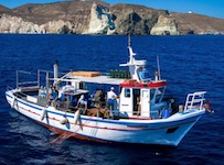 Santorini fishing boat