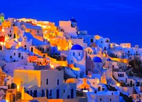 Santorini at night