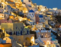 Santorini at night