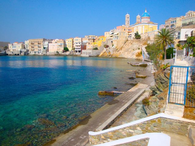 Vaporia Beach in Ermoupolis, Syros