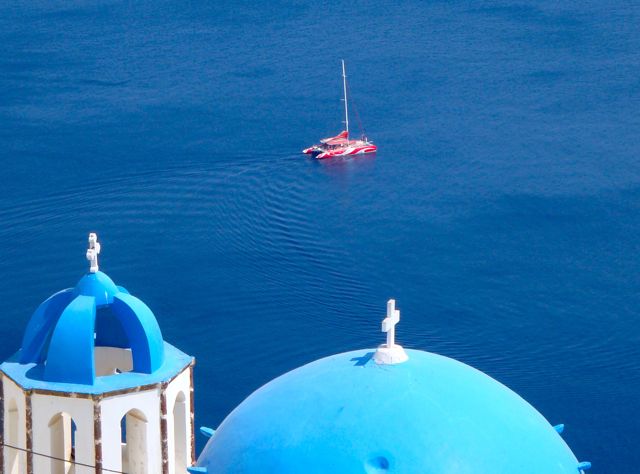 Sailing in Santorini