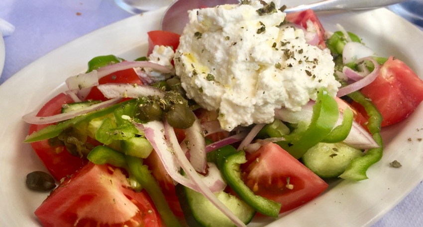 Greek salad with Mizithra cheese