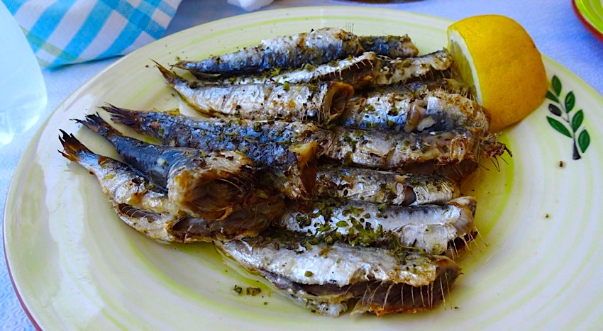 grilled sardines, sifnos