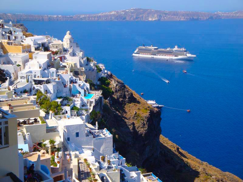 Cruise Ship in Santorini